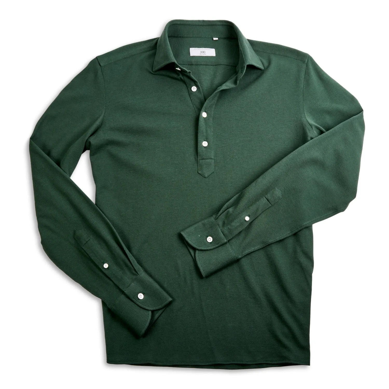 100 Hands x Kirby Allison Dark Green Long Sleeve Knit Polo