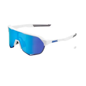 100% S2 - Matte White - HiPER Blue Multilayer Mirror Lens