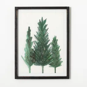 24.25"H Sullivans Pine Tree Watercolor Wall Art, Green