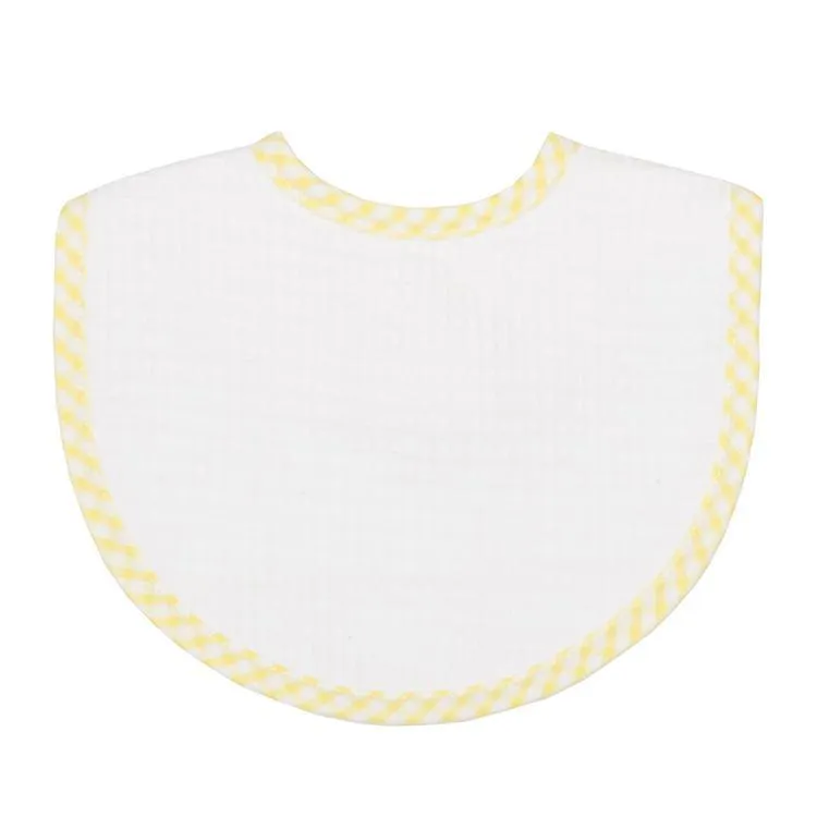 3 Martha's Medium Bib Pique - in Gray, Pink, Yellow, Blue or Green Check