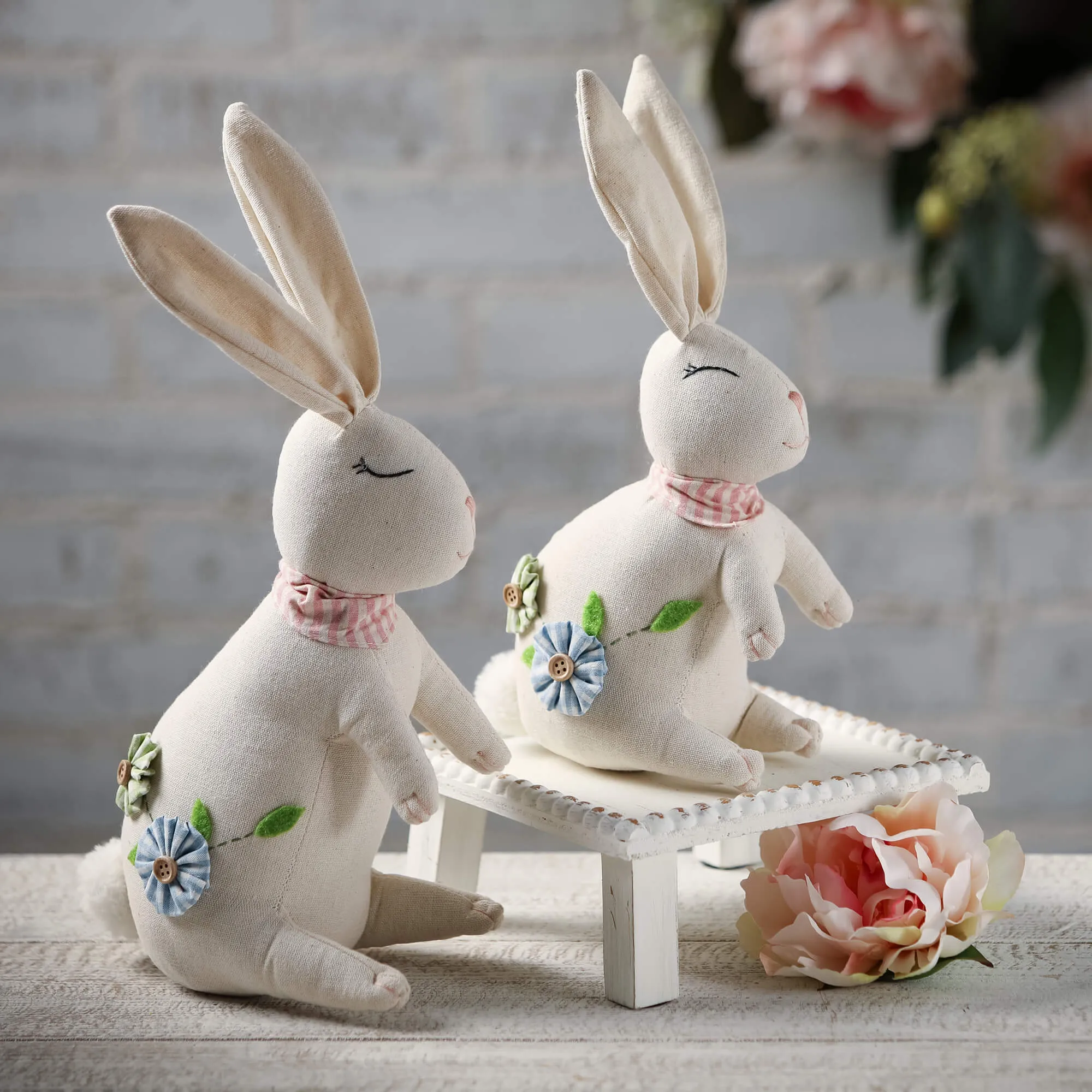 8.5"H Sullivans Resting Bunny Characters Set of 2, Multicolor