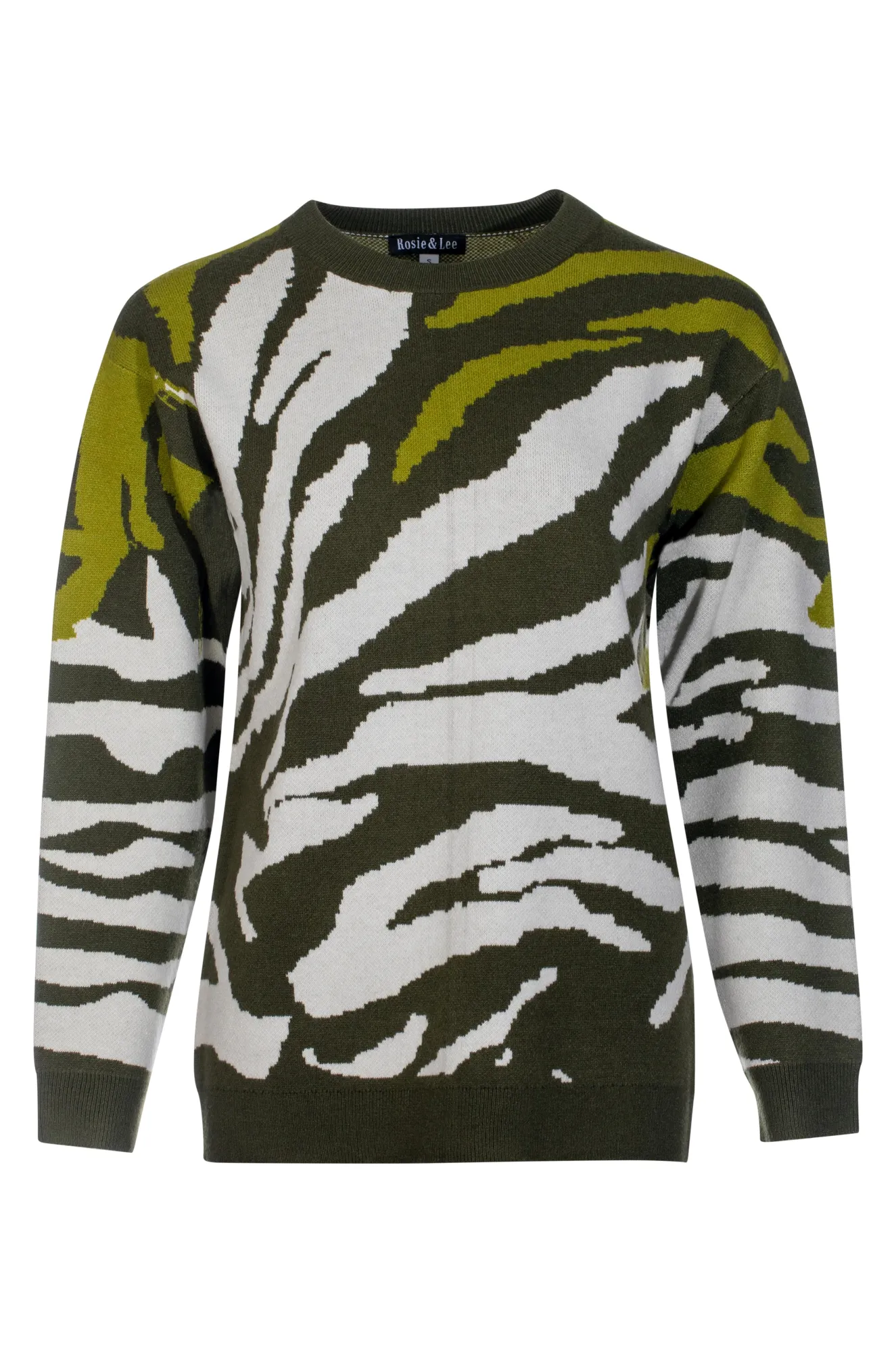 Abstract Animal print Jumper | Oliv Chrtruse Parchmnt | 6971ZZ