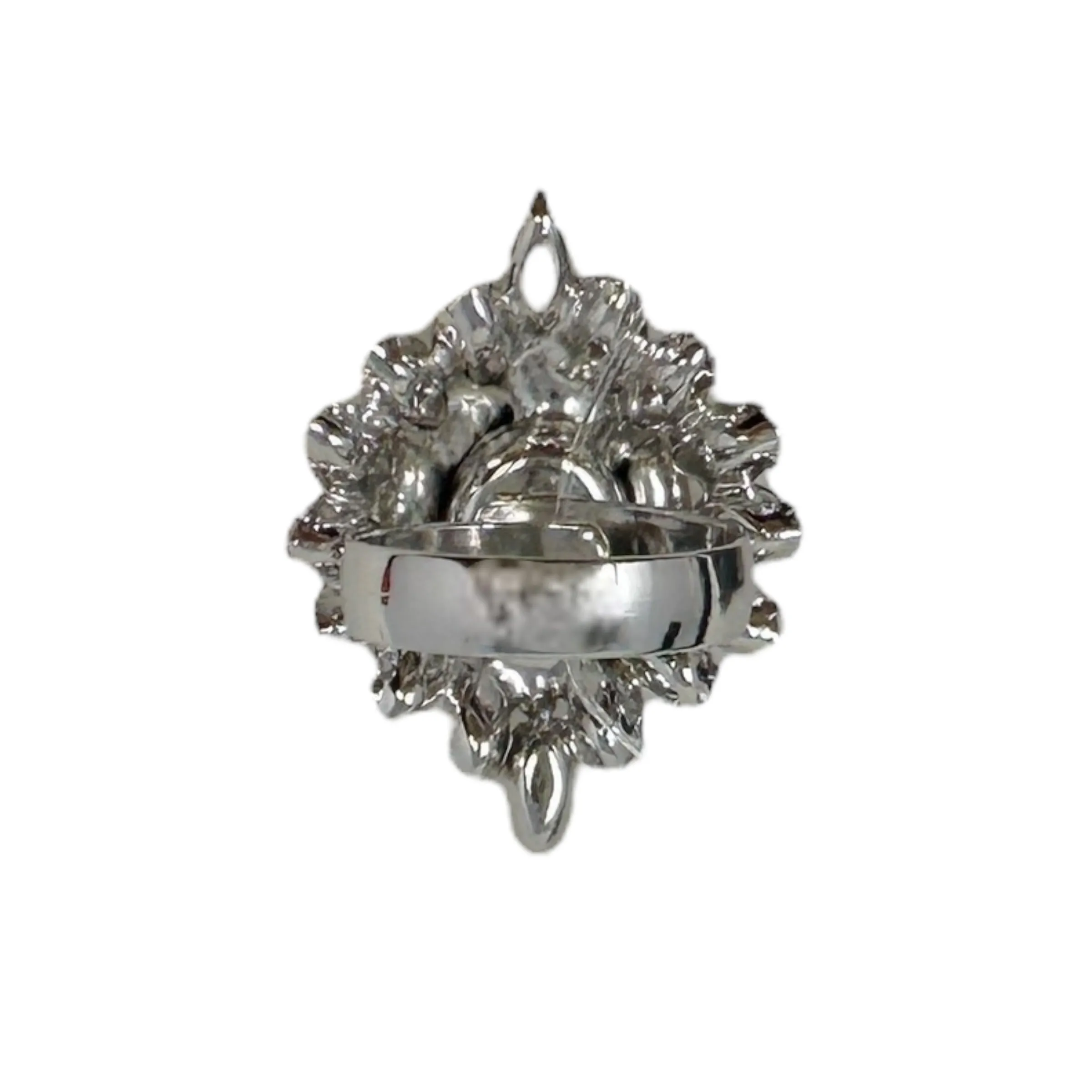 Adjustable Faux Crystal Cocktail Ring Unbranded