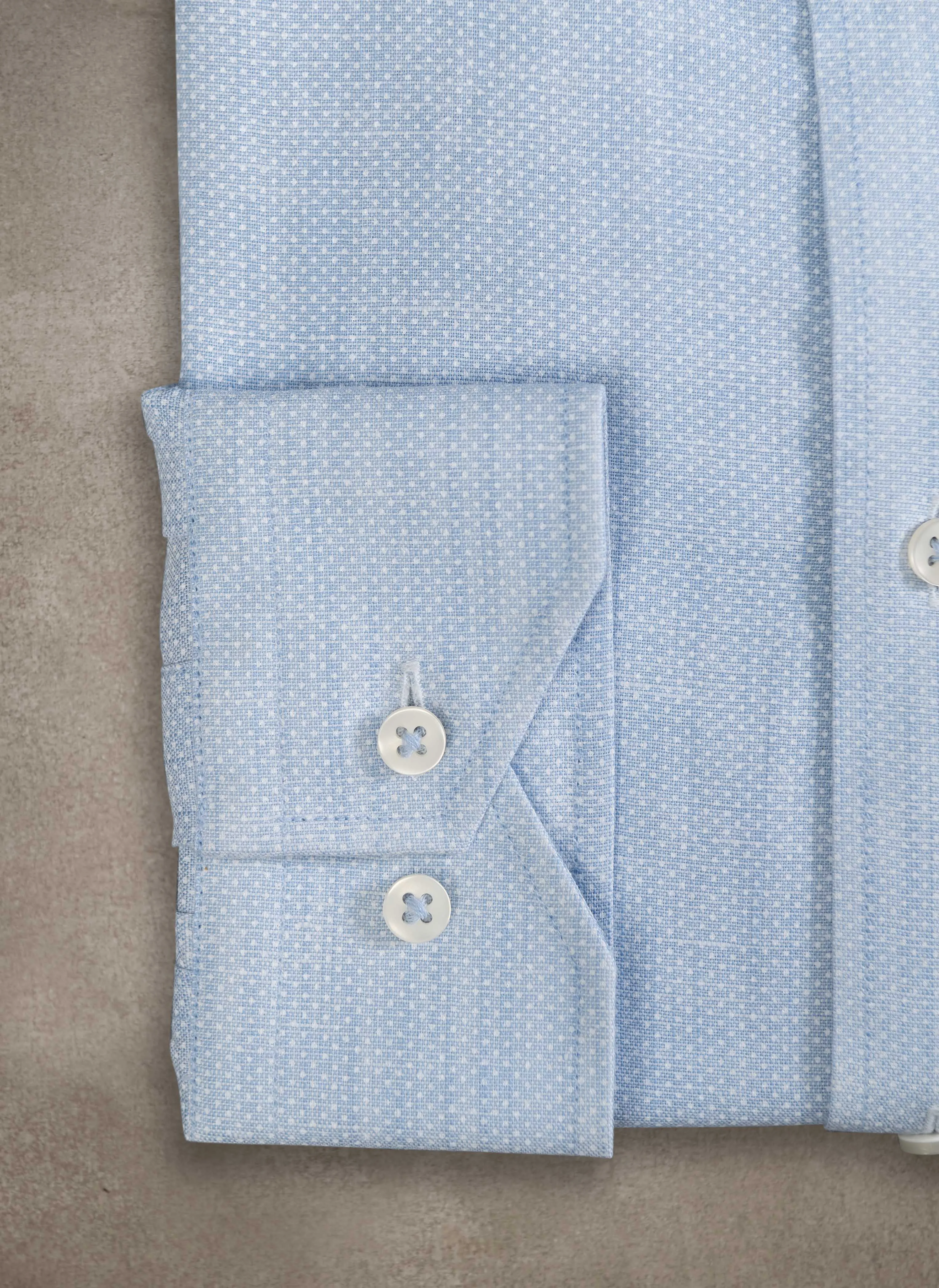 Alexander in "Mille Punte" Pale Blue Linen Shirt