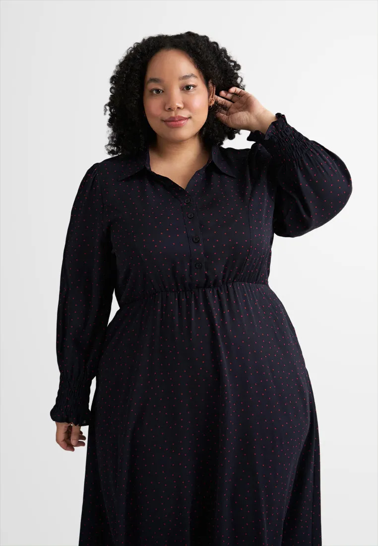 Amara Half Button Smock Sleeve Dress