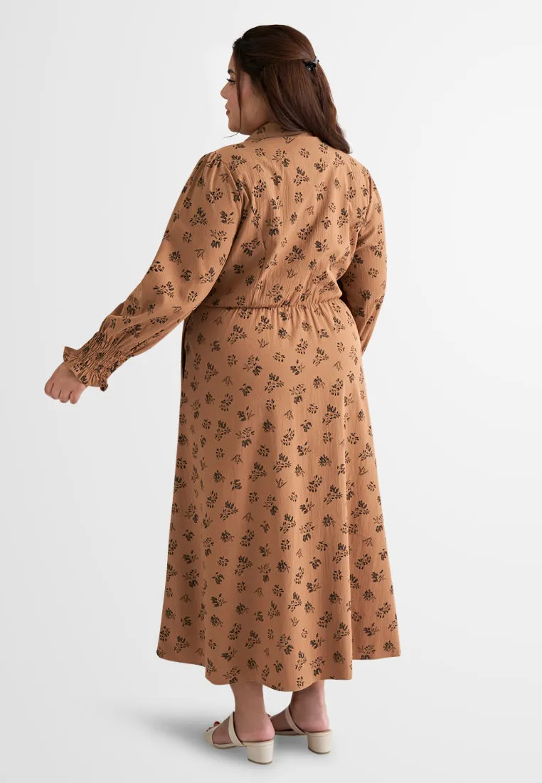 Amara Half Button Smock Sleeve Dress