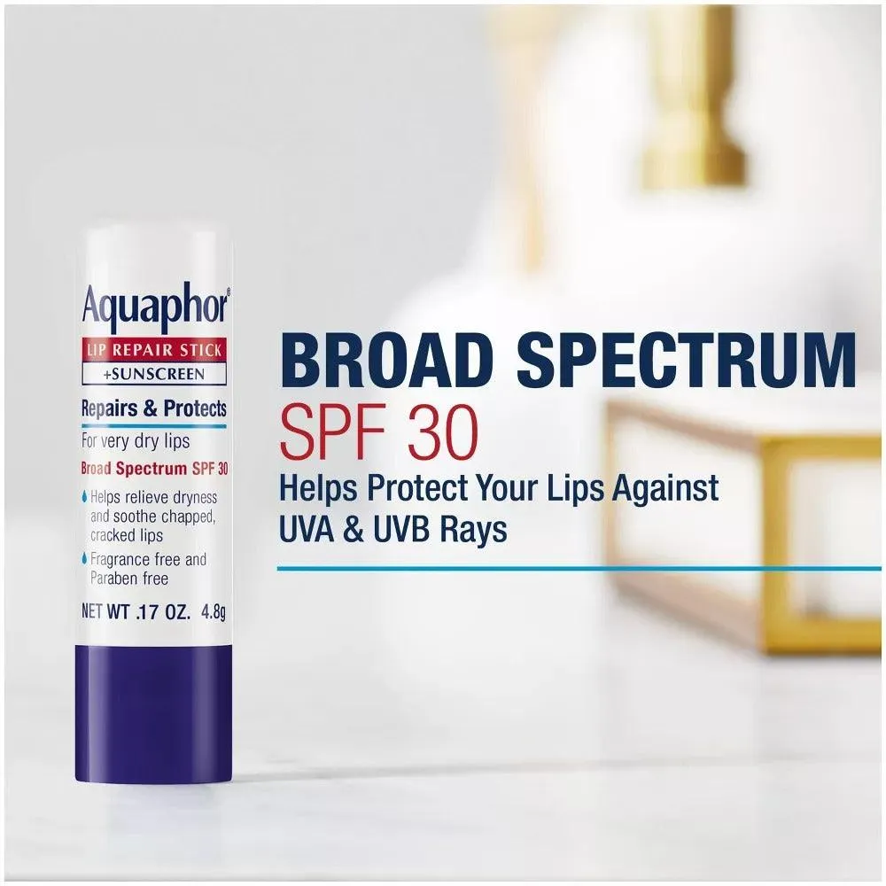 Aquaphor Lip Balm Repair Stick for Chapped Lips - SPF30 - 2pk/.34oz