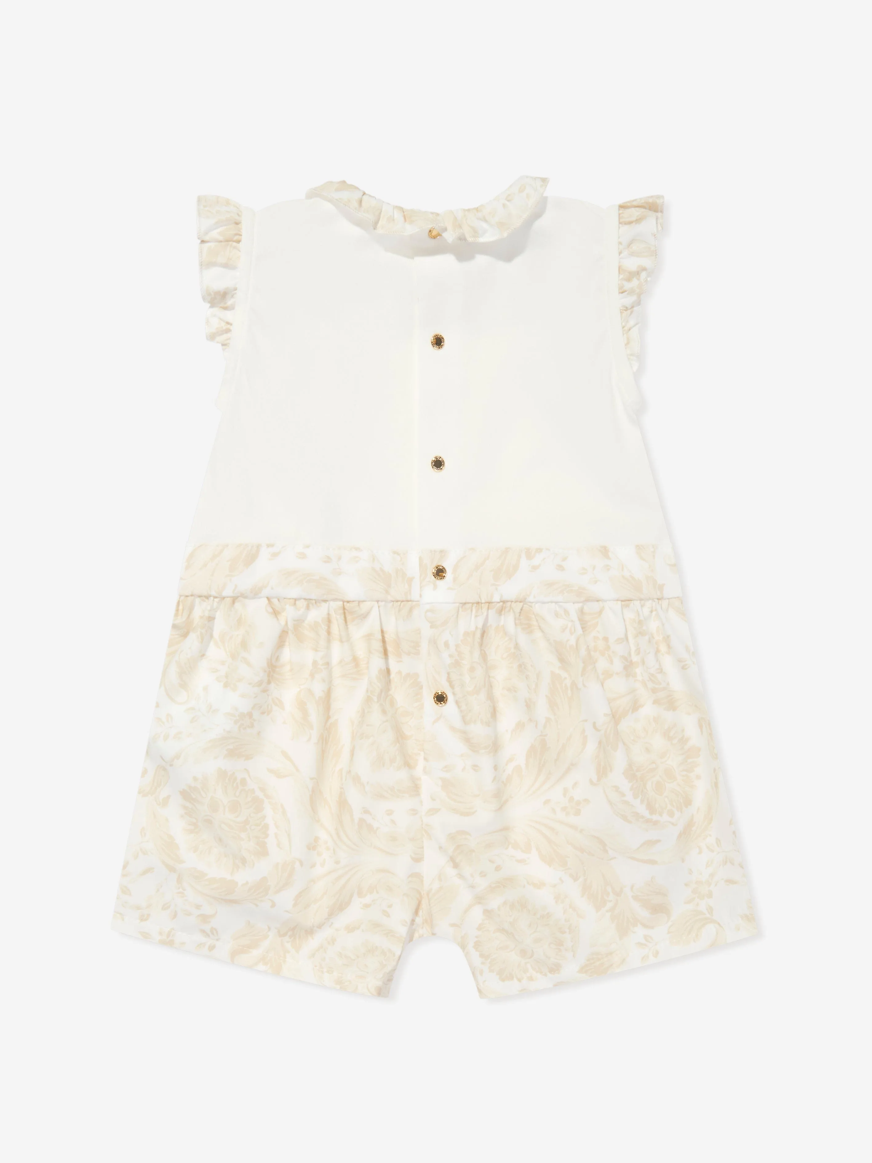 Baby Barocco Logo Romper in Beige