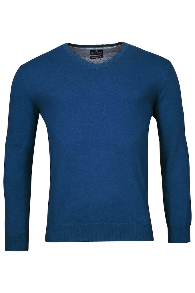 Baileys Classic V-Neck Blue Jumper Blue