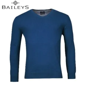 Baileys Classic V-Neck Blue Jumper Blue