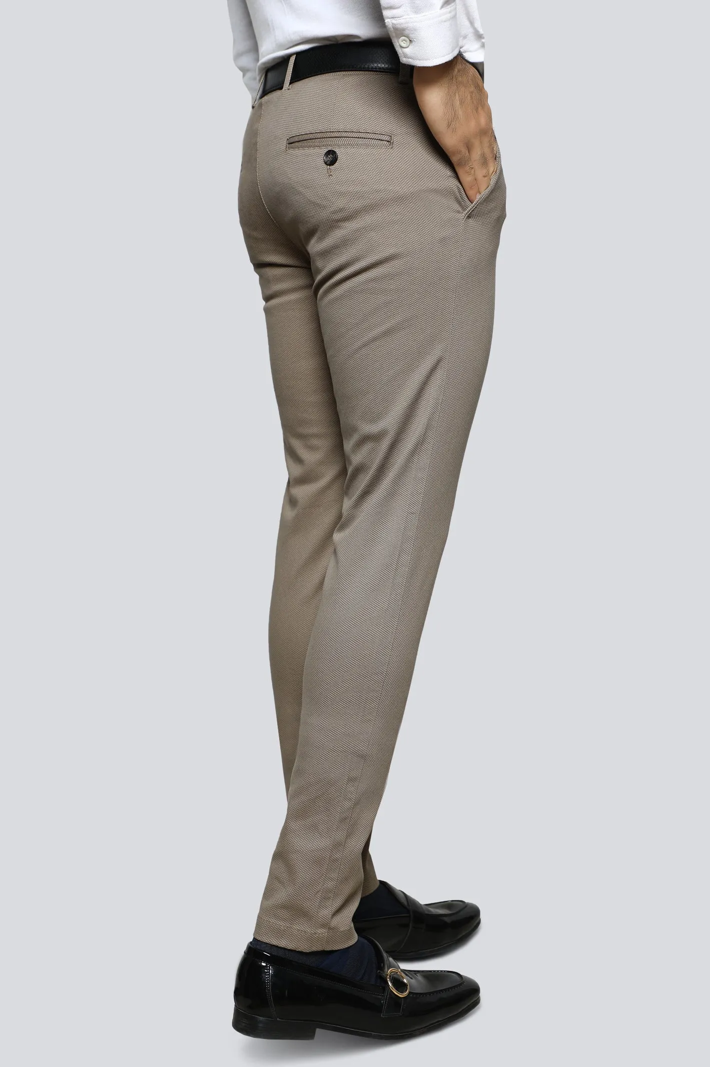 Beige Smart Fit Cotton Chino