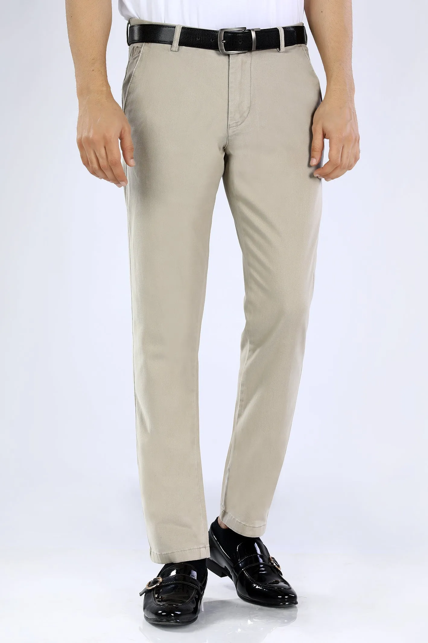 Beige Smart Fit Cotton Chino