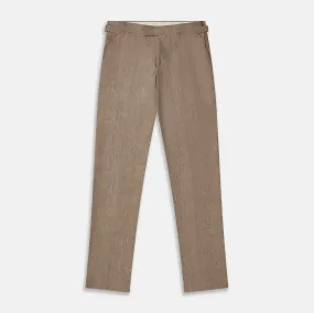 Beige Wool and Linen Blend Jonathan Trouser