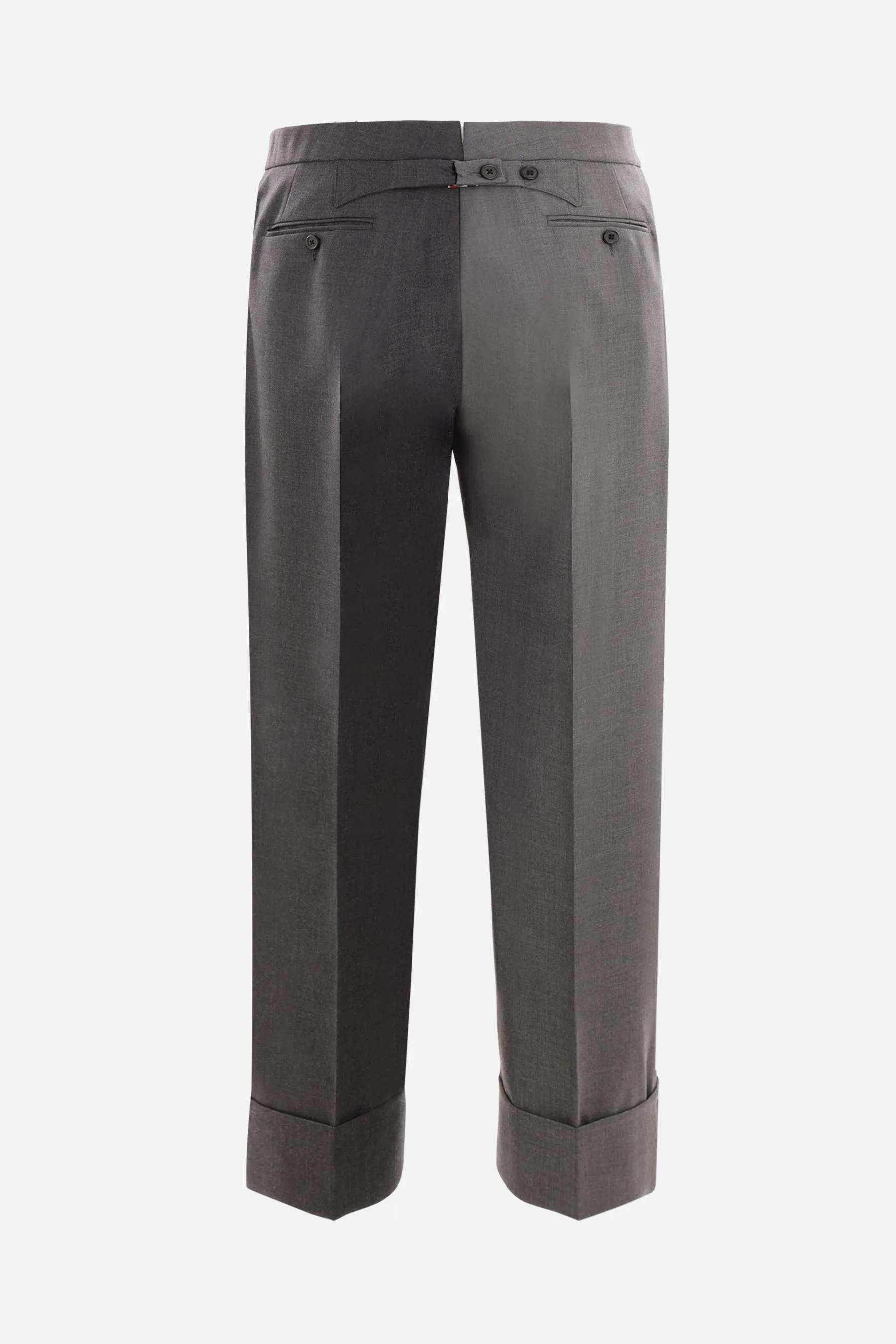 bicolor wool cropped trousers