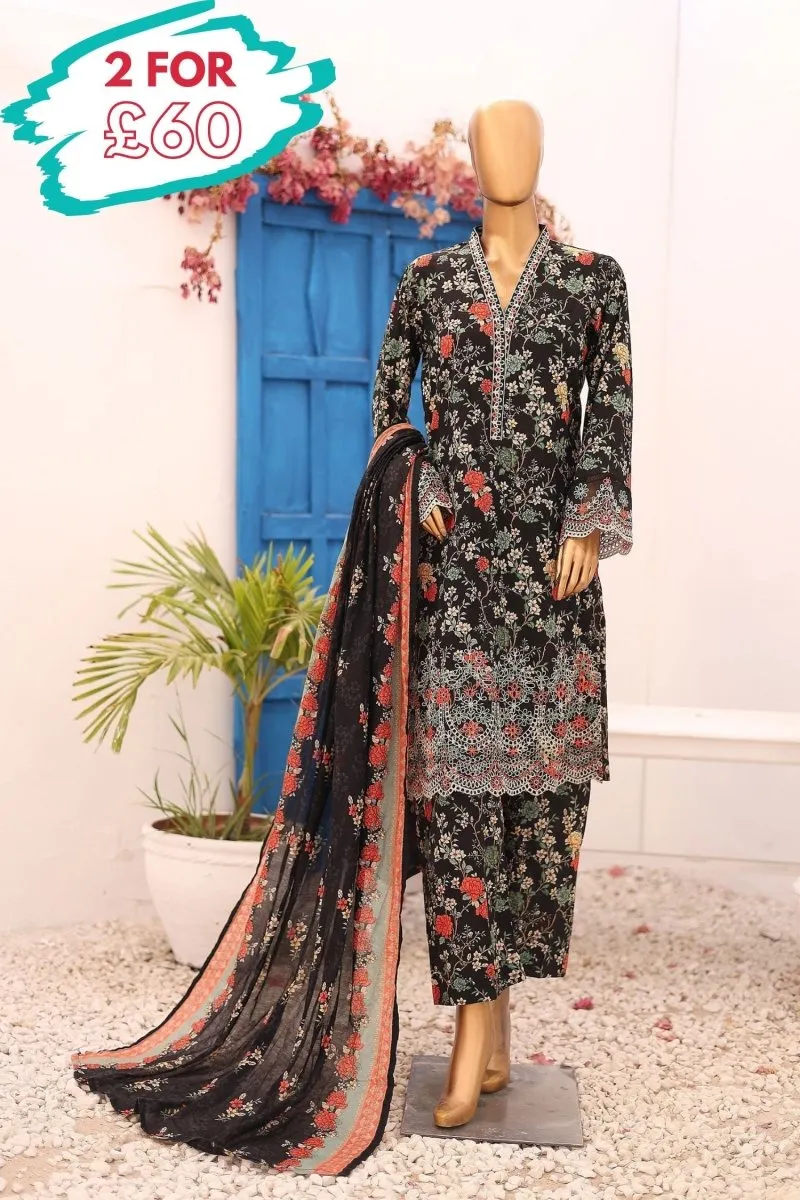 Bin Saeed Chikankari Lawn 3 Piece Suit BIN163