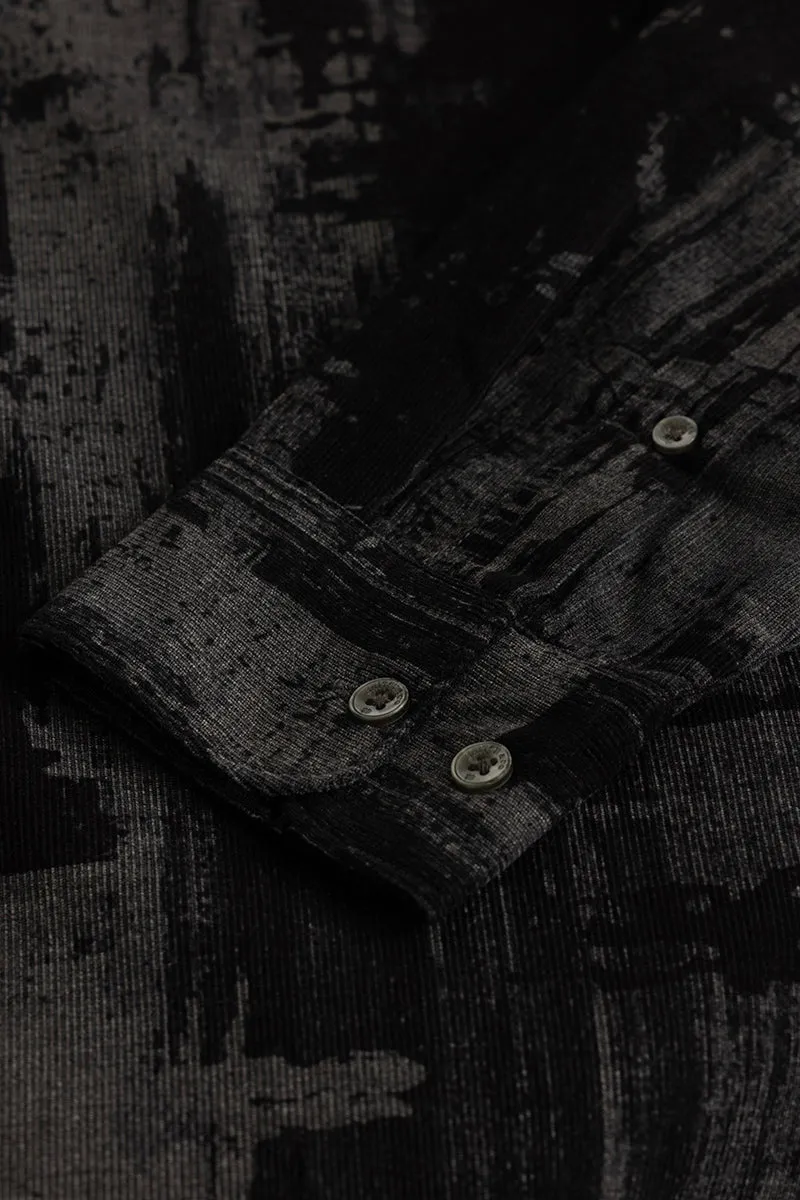 Black Abstract Corduroy Shirt