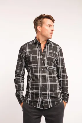 Black and Blue Plaid Overshirt