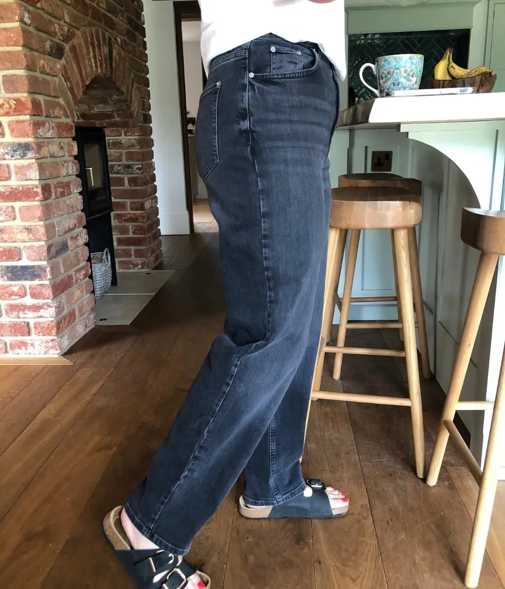 Black High Waisted Tapered Jeans 8L