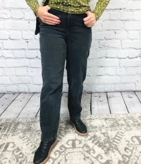 Black High Waisted Tapered Jeans 8L