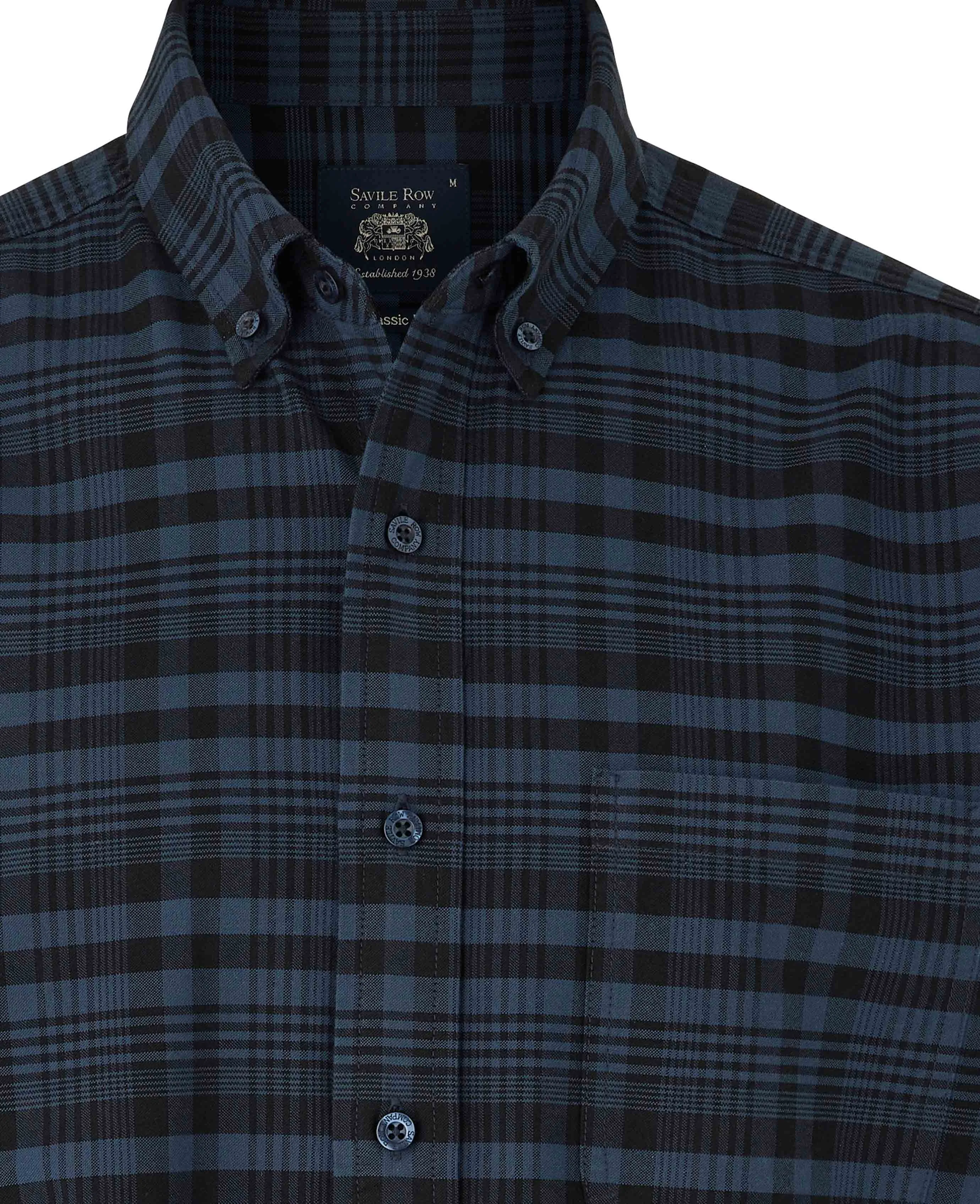 Black Navy Check Classic Fit Oxford Shirt