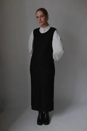 BLACK STRAIGHT MAXI VINTAGE DRESS