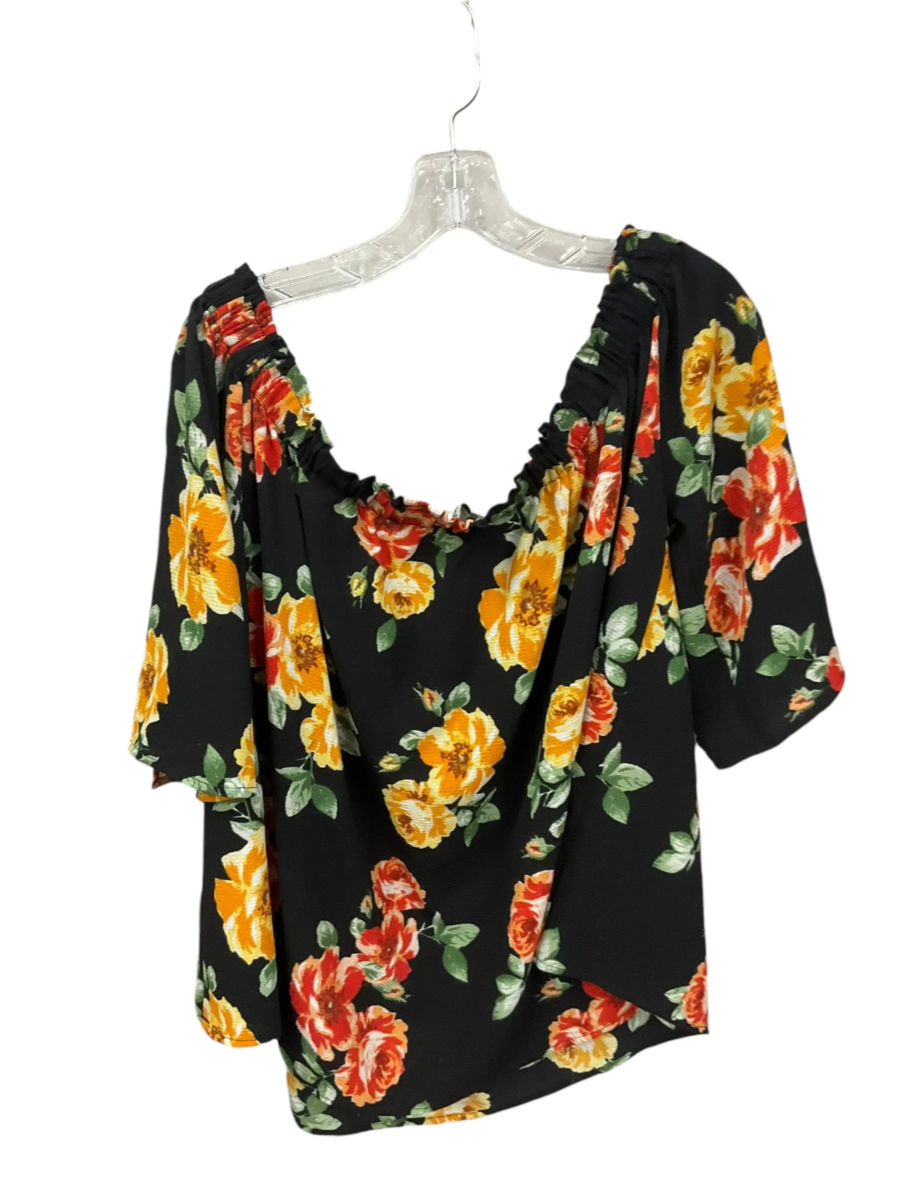 Blouse 3/4 Sleeve By Clothes Mentor In Floral Print, Size: 3x