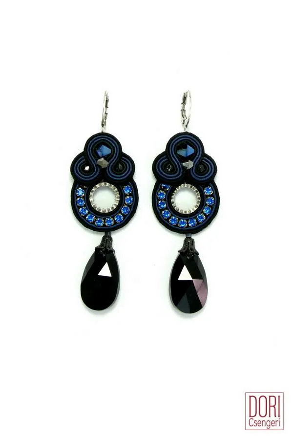 Blue Glam Dangle Earrings