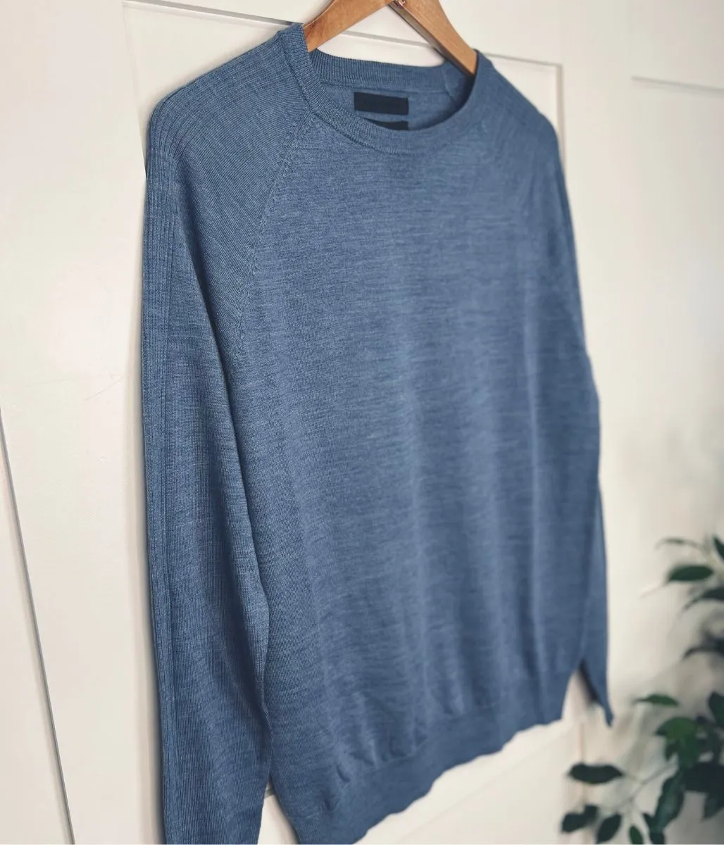 Blue Men's Merino Wool Jumper