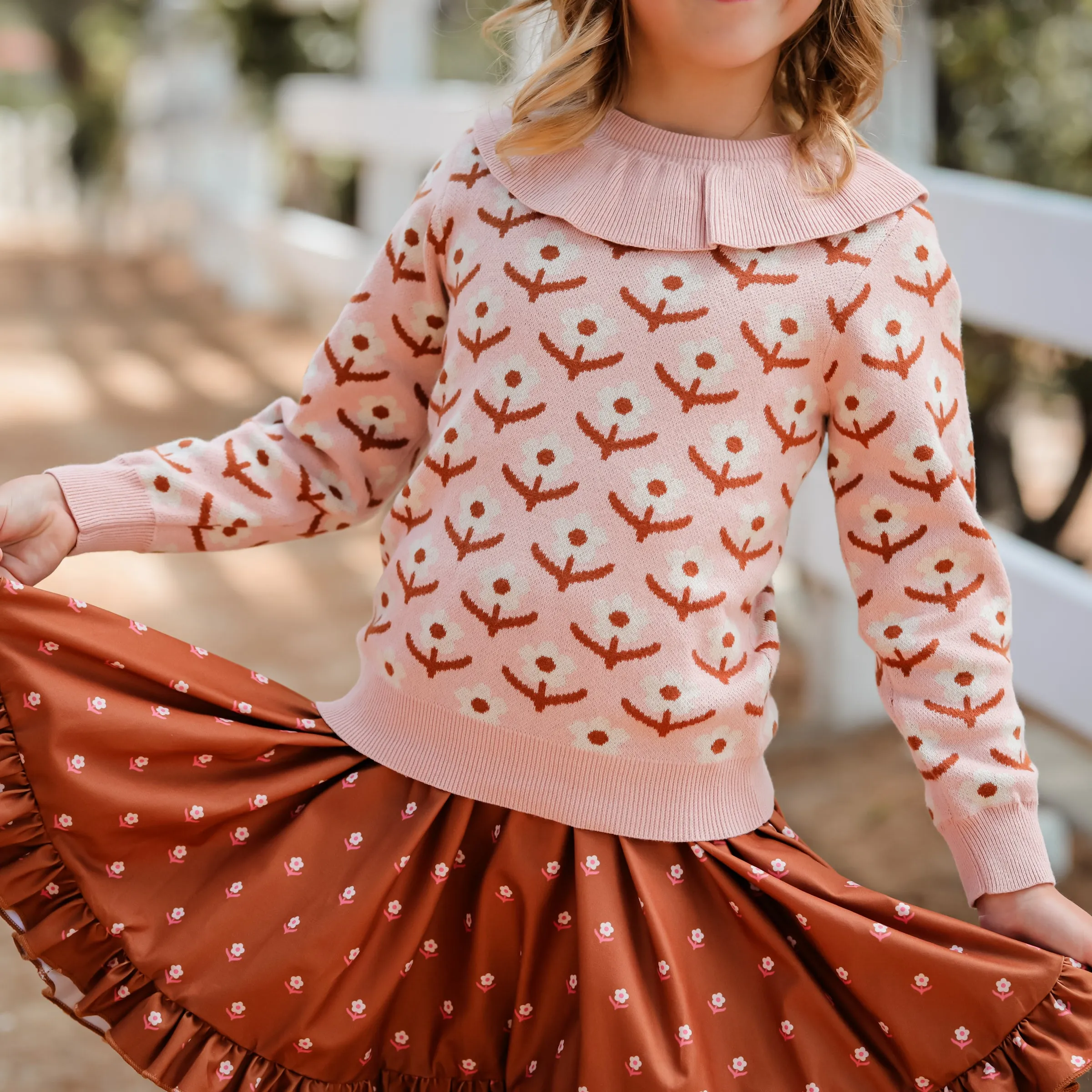 Blush Floral Sweater