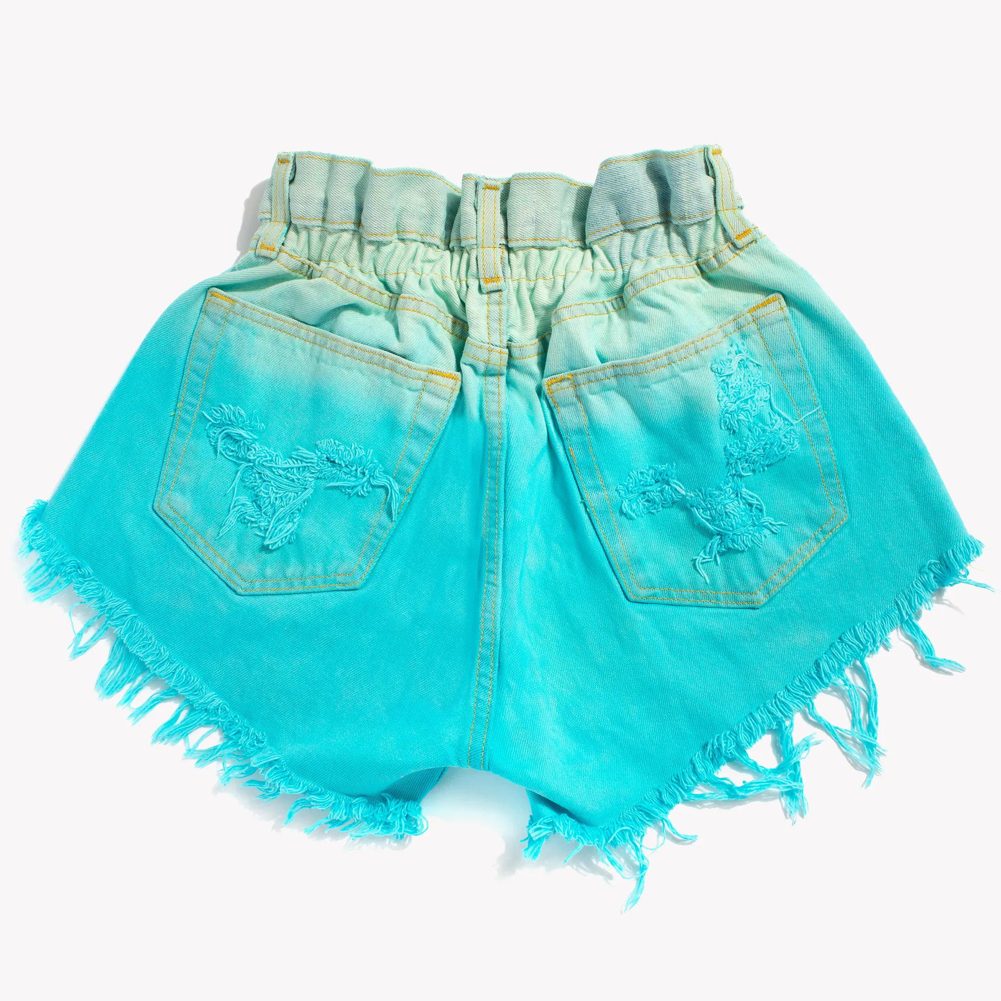 Boho Ombre Sky High Waisted Shorts