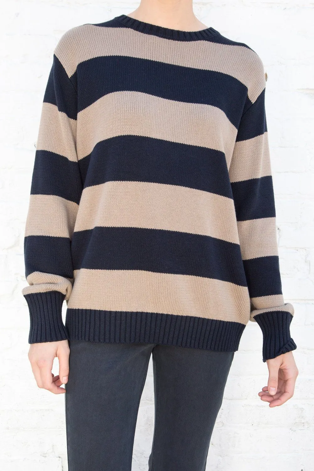 Brianna Cotton Thick Stripe Sweater