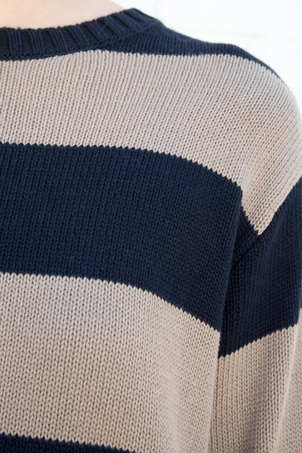 Brianna Cotton Thick Stripe Sweater