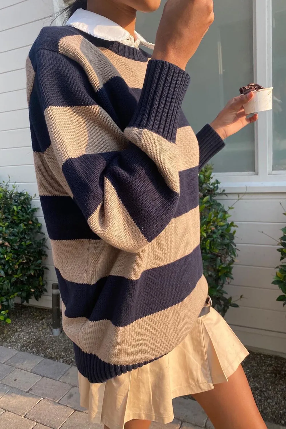 Brianna Cotton Thick Stripe Sweater