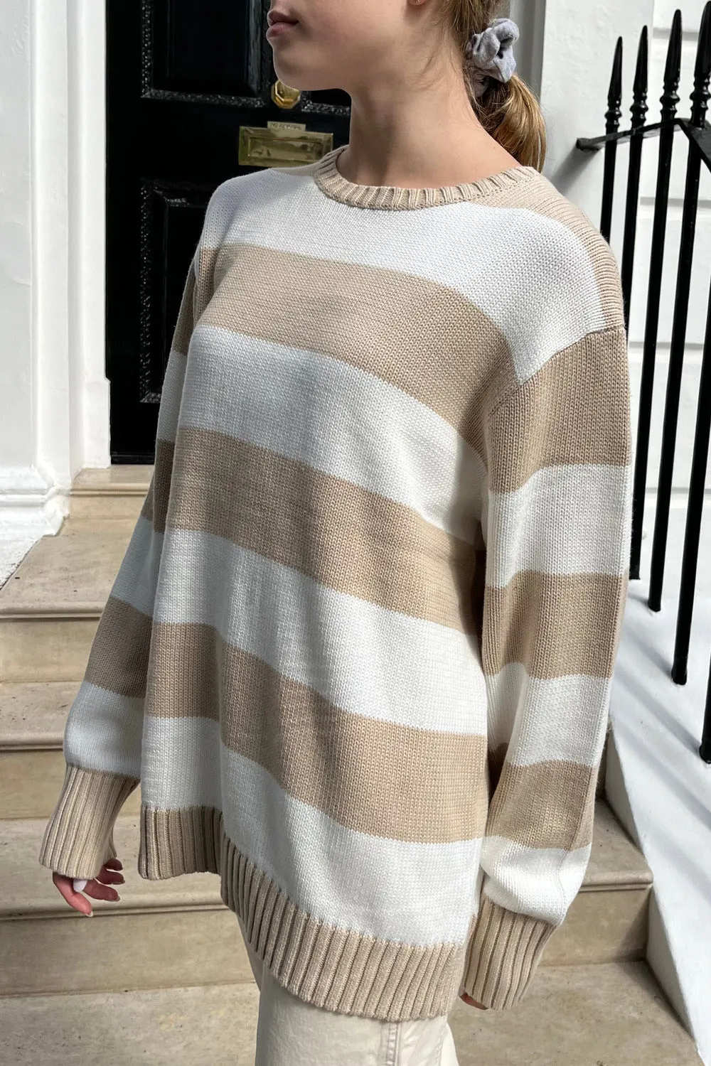 Brianna Cotton Thick Stripe Sweater