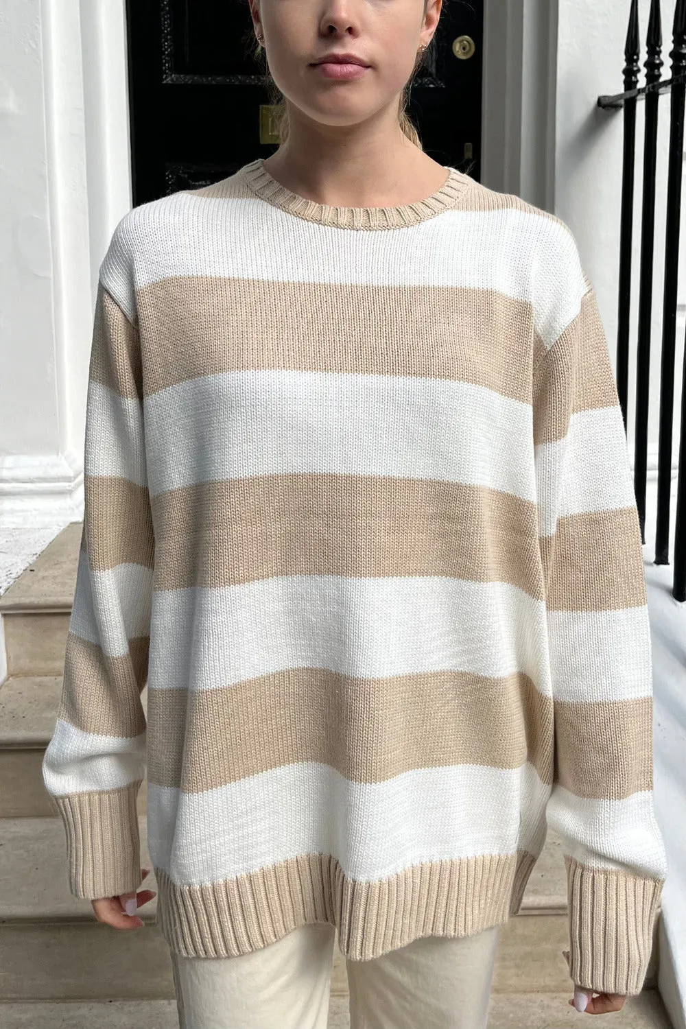 Brianna Cotton Thick Stripe Sweater