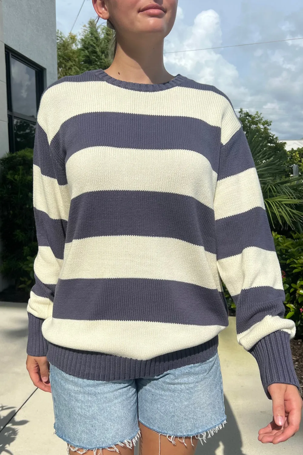 Brianna Cotton Thick Stripe Sweater