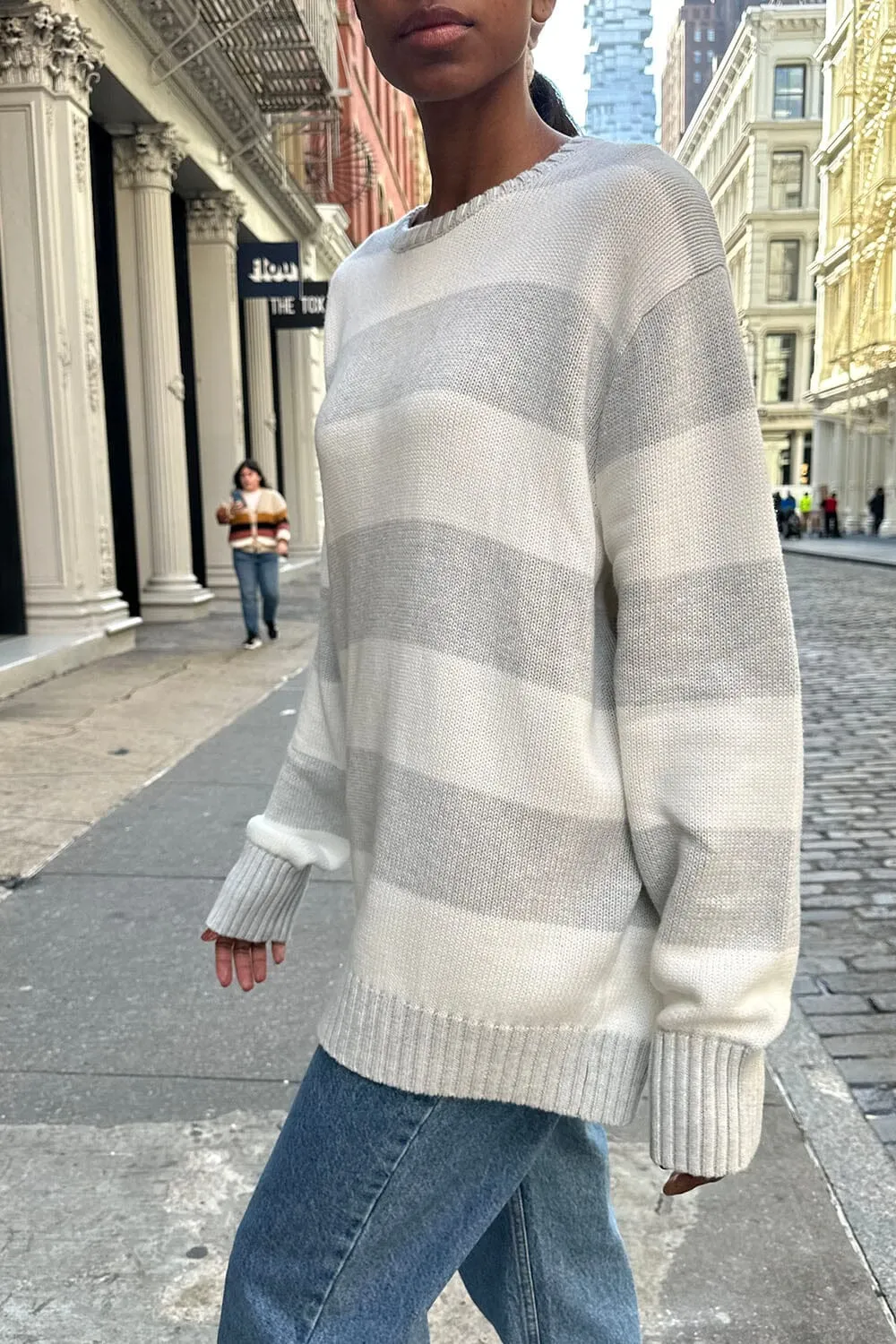 Brianna Cotton Thick Stripe Sweater