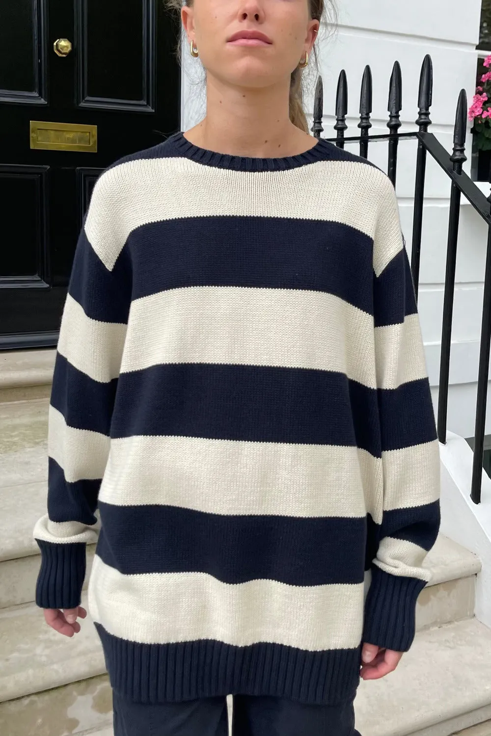 Brianna Cotton Thick Stripe Sweater