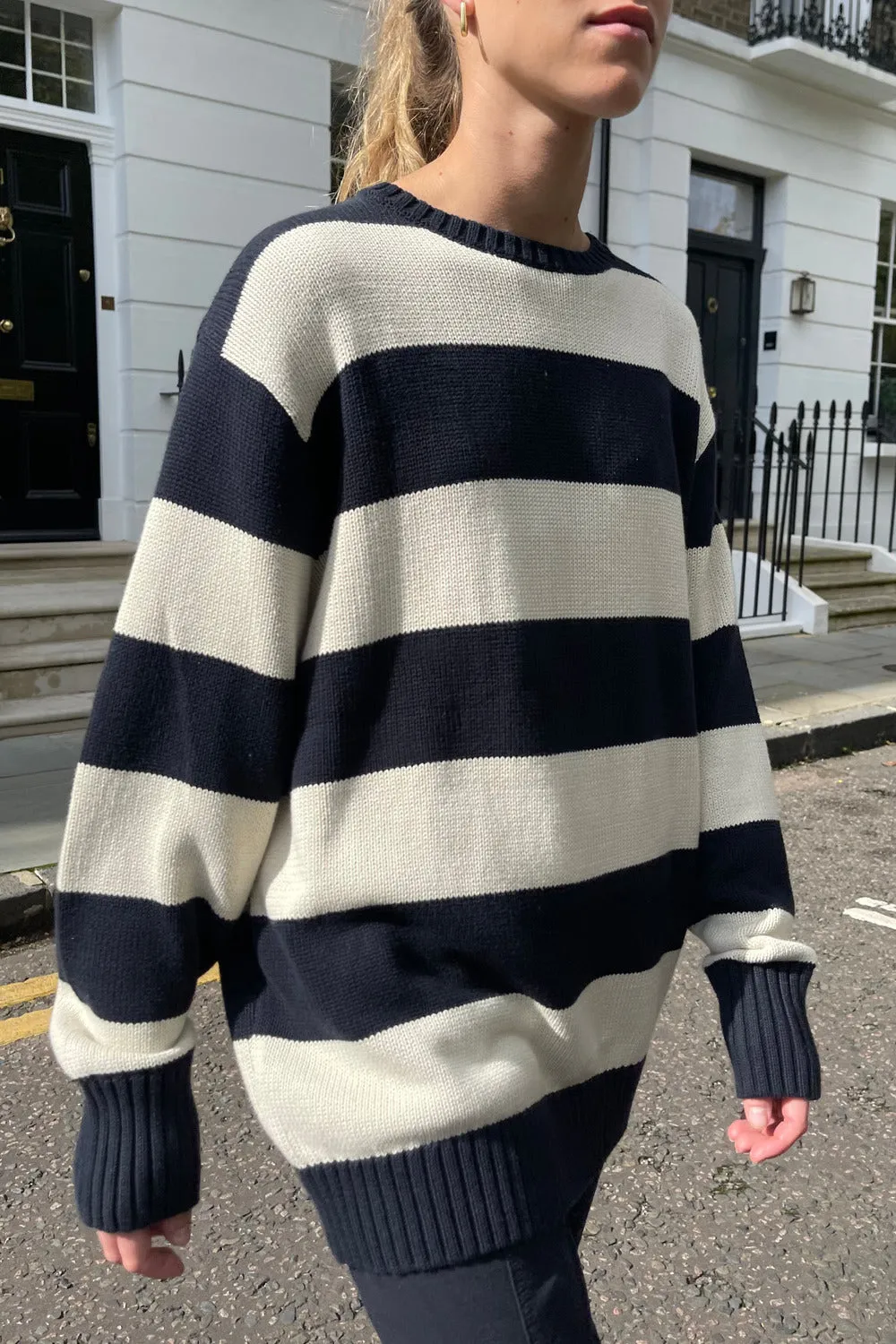 Brianna Cotton Thick Stripe Sweater