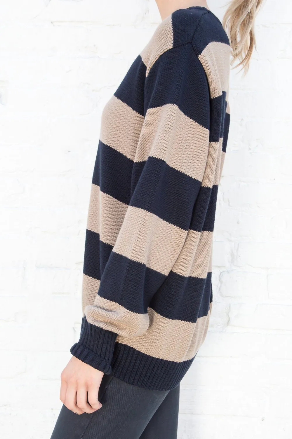 Brianna Cotton Thick Stripe Sweater