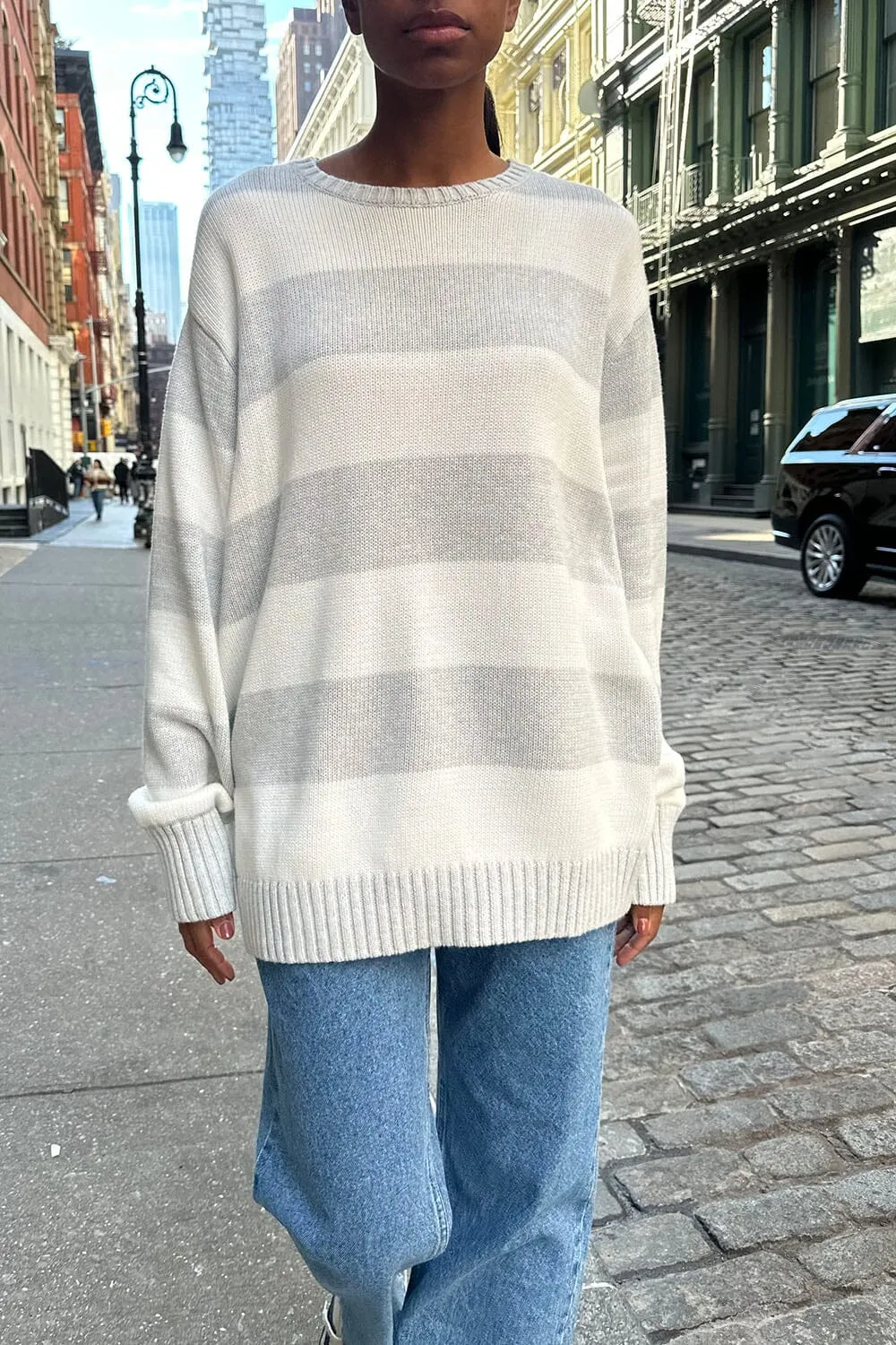 Brianna Cotton Thick Stripe Sweater