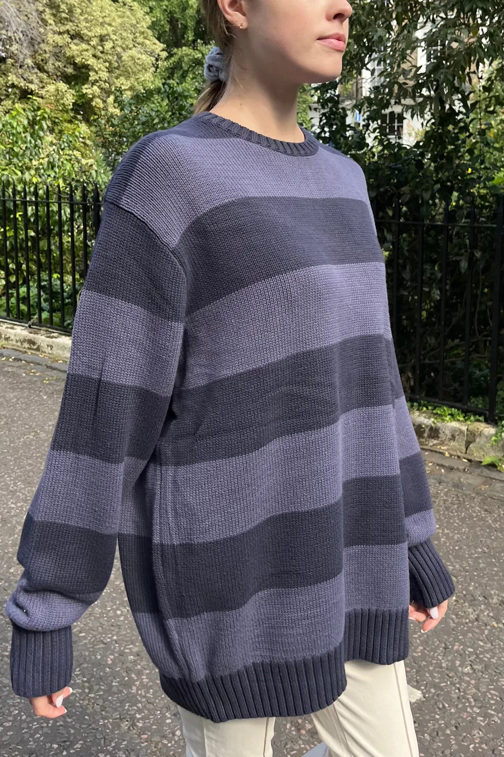 Brianna Cotton Thick Stripe Sweater