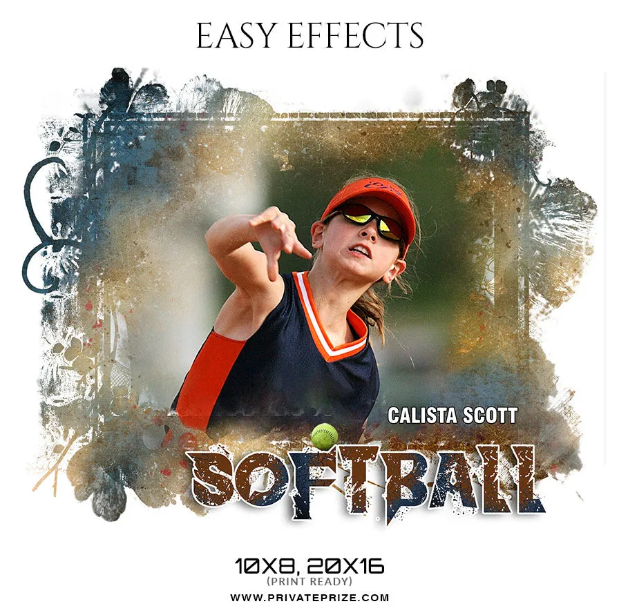 Calista Scott  - Softball Easy Effect Sports Photography Template