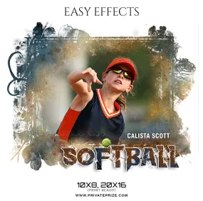 Calista Scott  - Softball Easy Effect Sports Photography Template