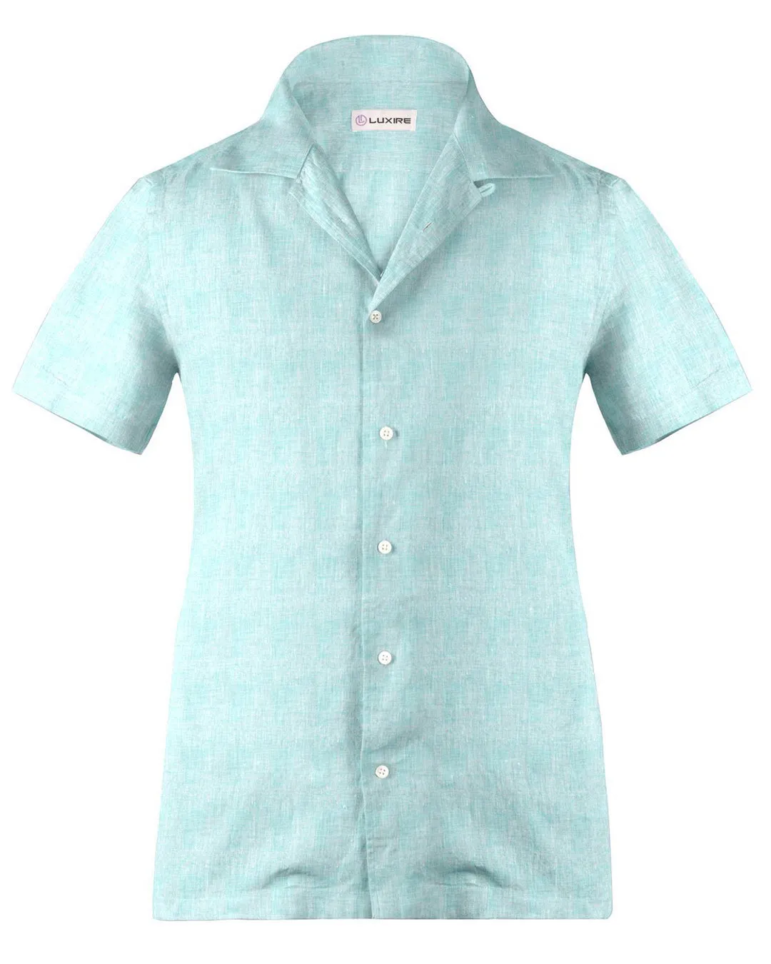 Camp collar PRESET STYLE in Sea Green Linen