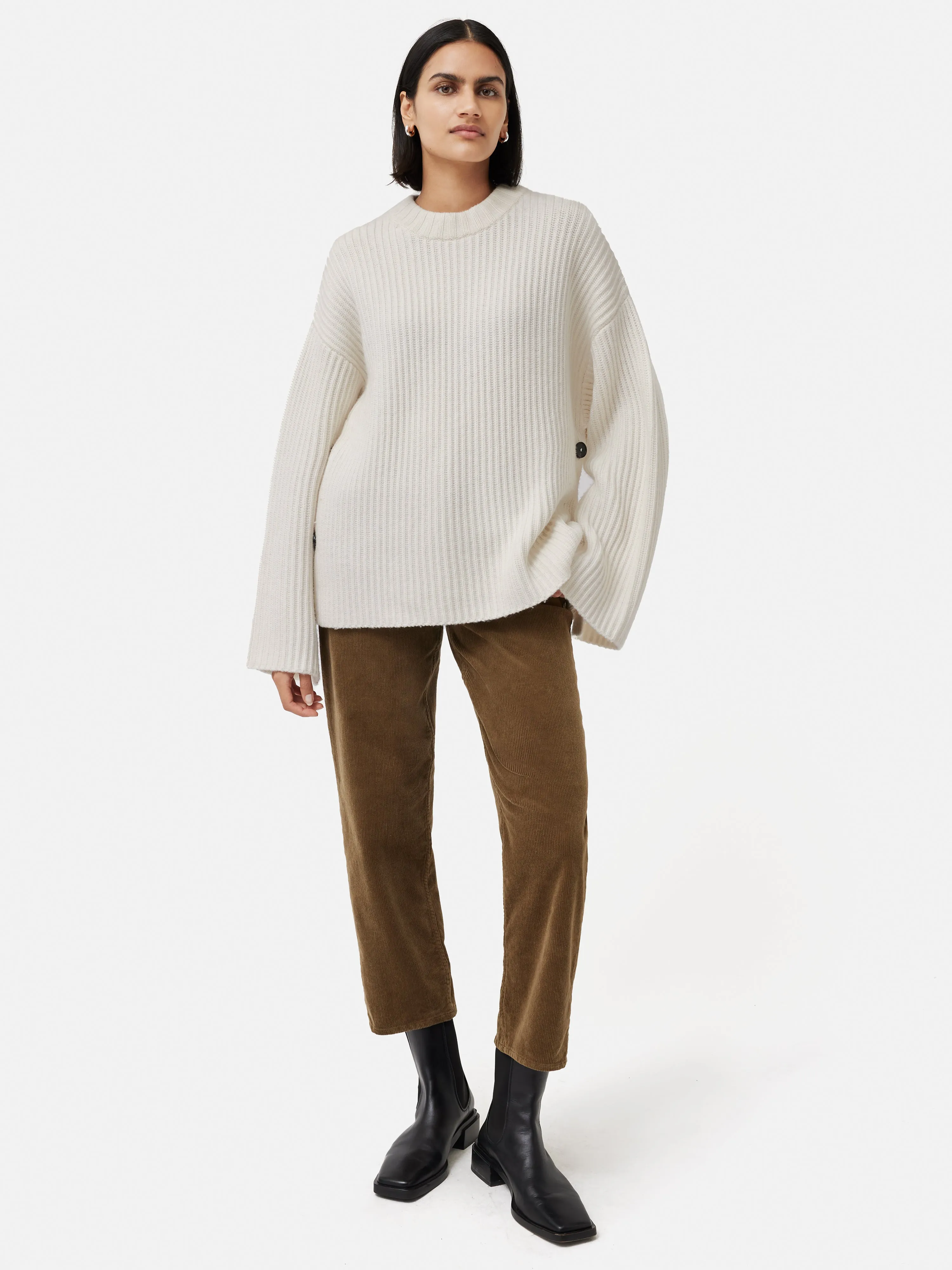 Cape Button Jumper | Ivory