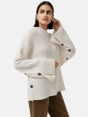 Cape Button Jumper | Ivory