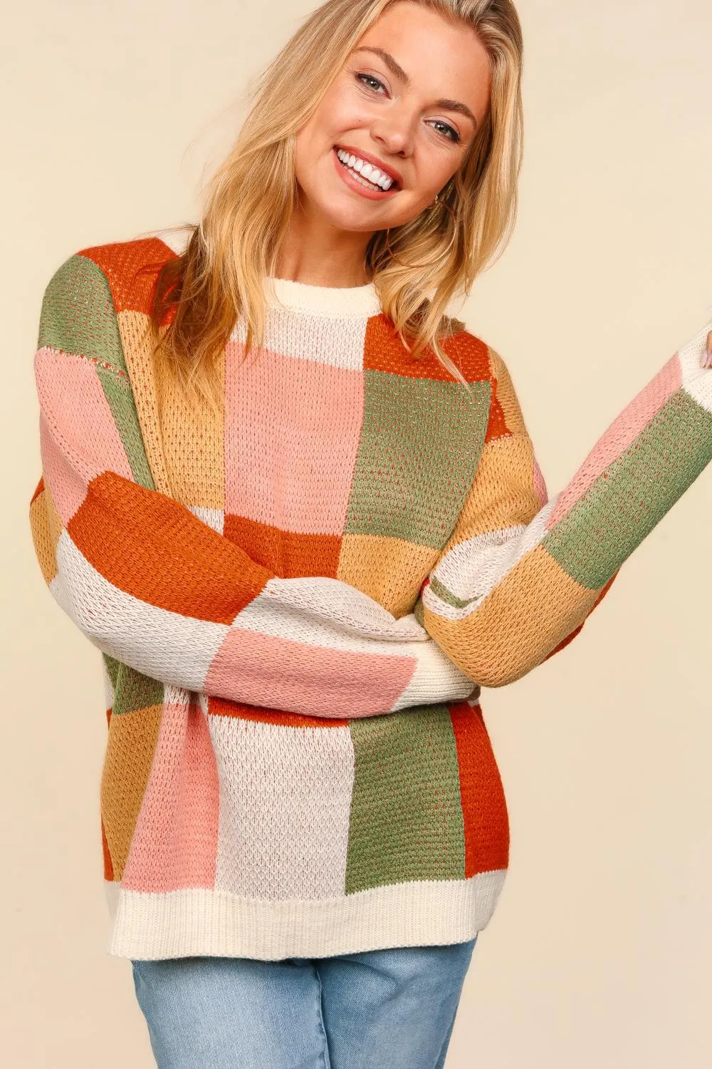 Checker Jacquard Sweater