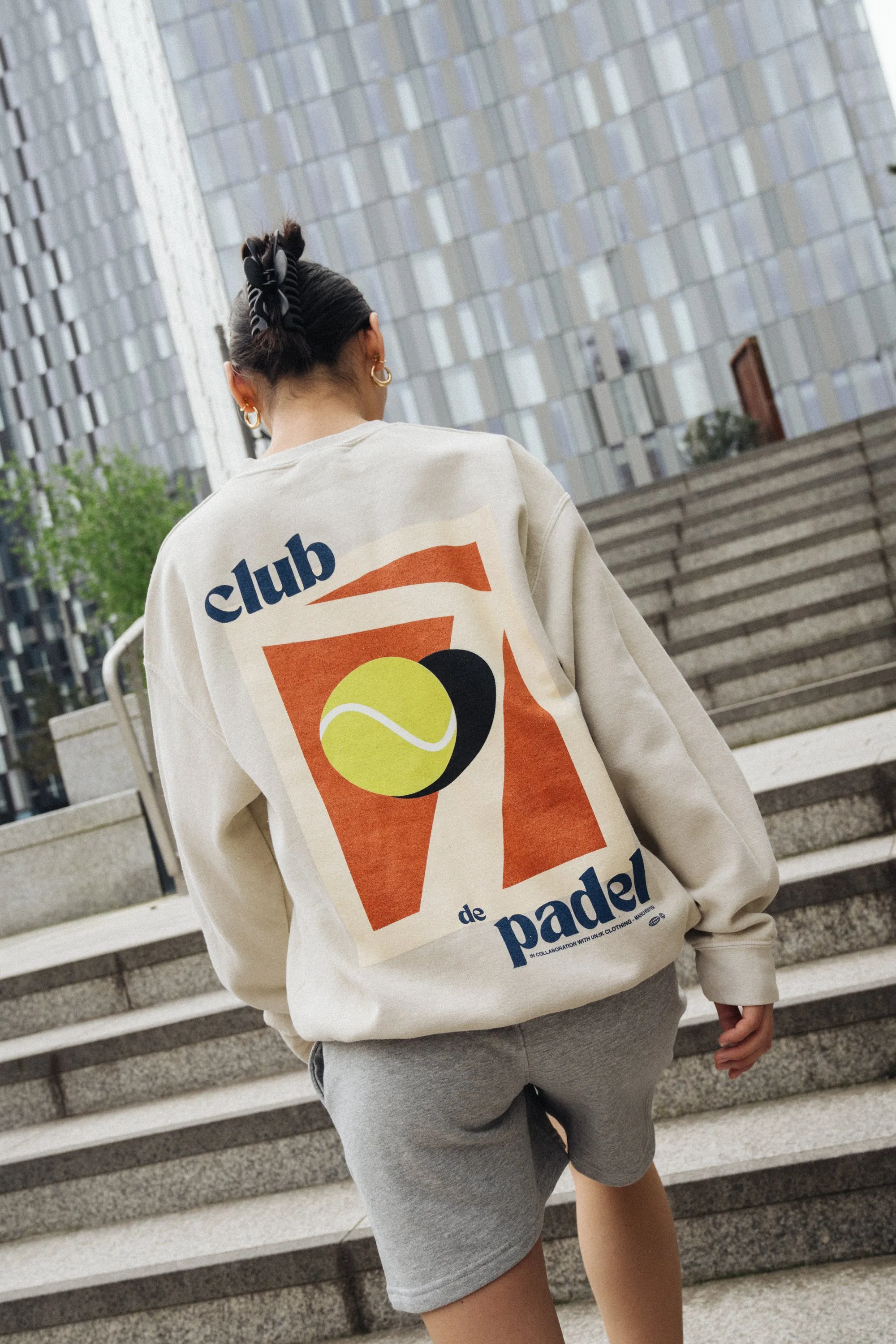 Club de Padel 'Summer Court' Vintage Washed Sweater - Cream