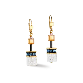 Coeur De Lion GeoCUBE® Iconic Statement Gold Multicolour Earrings